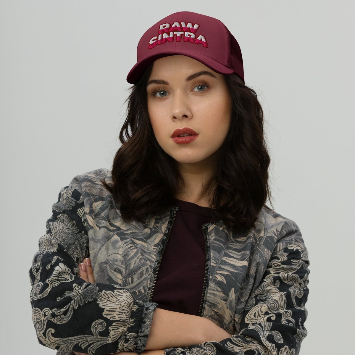 Raw Sintra Trucker Cap (Merlot-Pink) - Raw Sintra